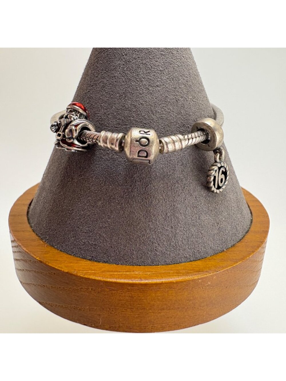 Pandora ALE Santa Claus Christmas Charm Bracelet 925 Sterling Silver 7" Length